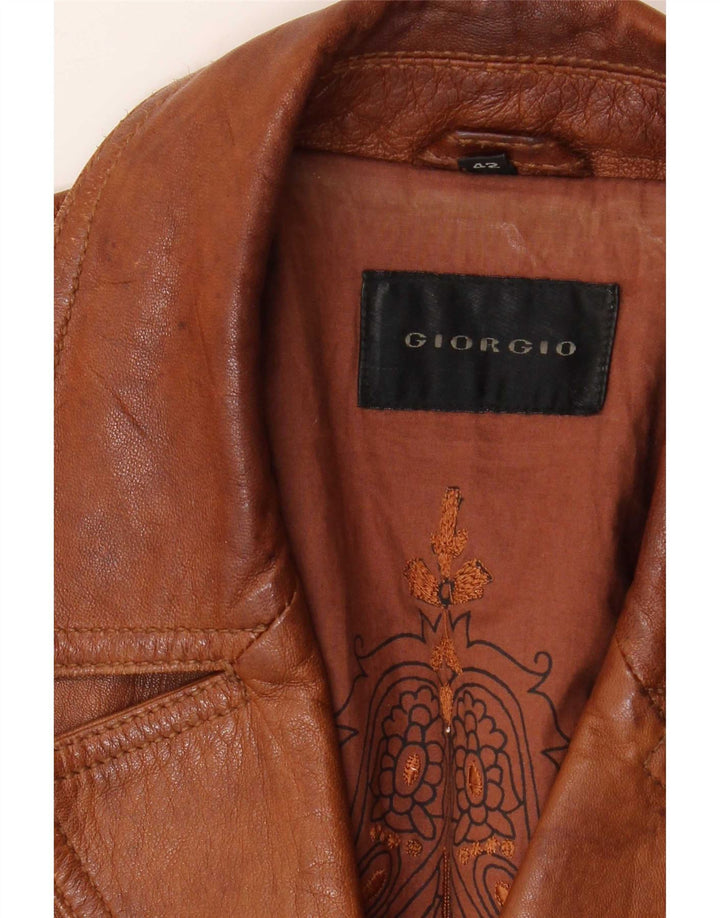 Vintage Womens Leather Jacket IT 42 Medium Brown