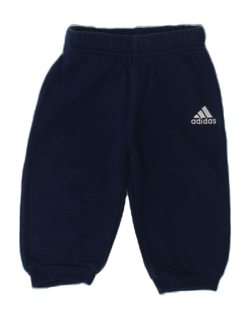 ADIDAS Baby Boys Joggers Tracksuit Trousers 6-9 Months Navy Blue Cotton | Vintage Adidas | Thrift | Second-Hand Adidas | Used Clothing | Messina Hembry 