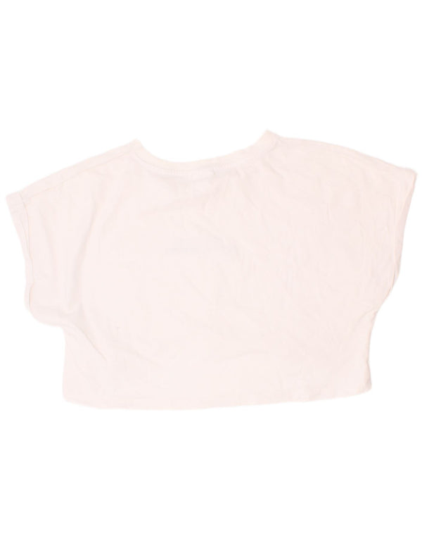Zara Girls Crop Graphic T-Shirt Top 9-10 Years White