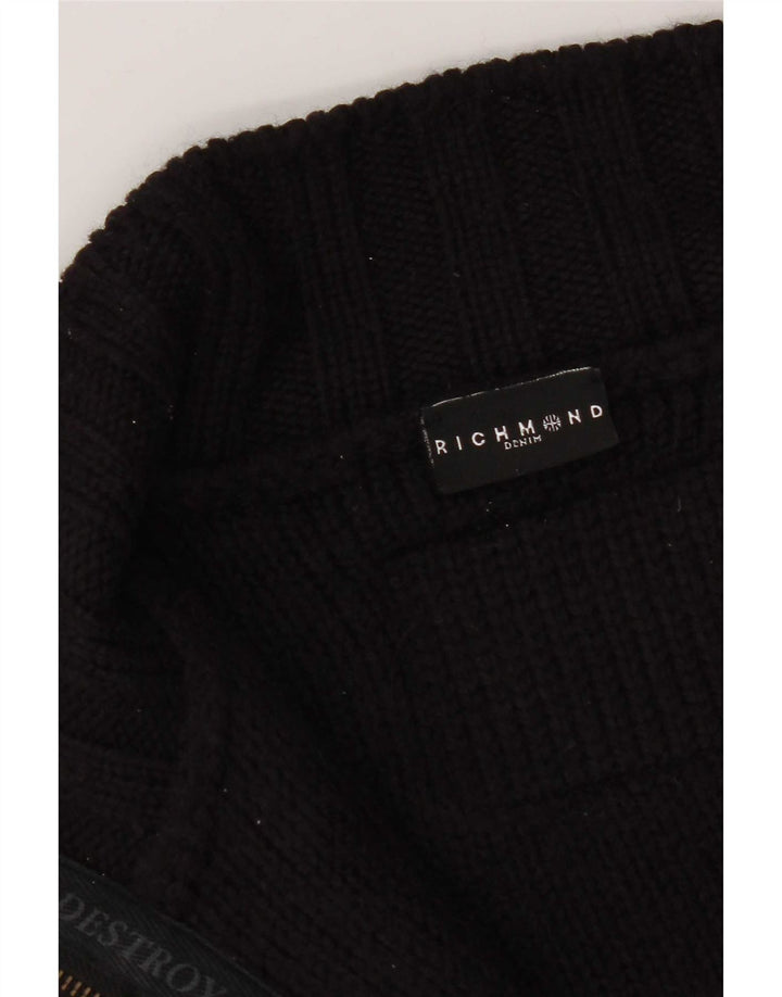 Richmond Womens Cardigan Sweater UK 20 2XL Black Wool
