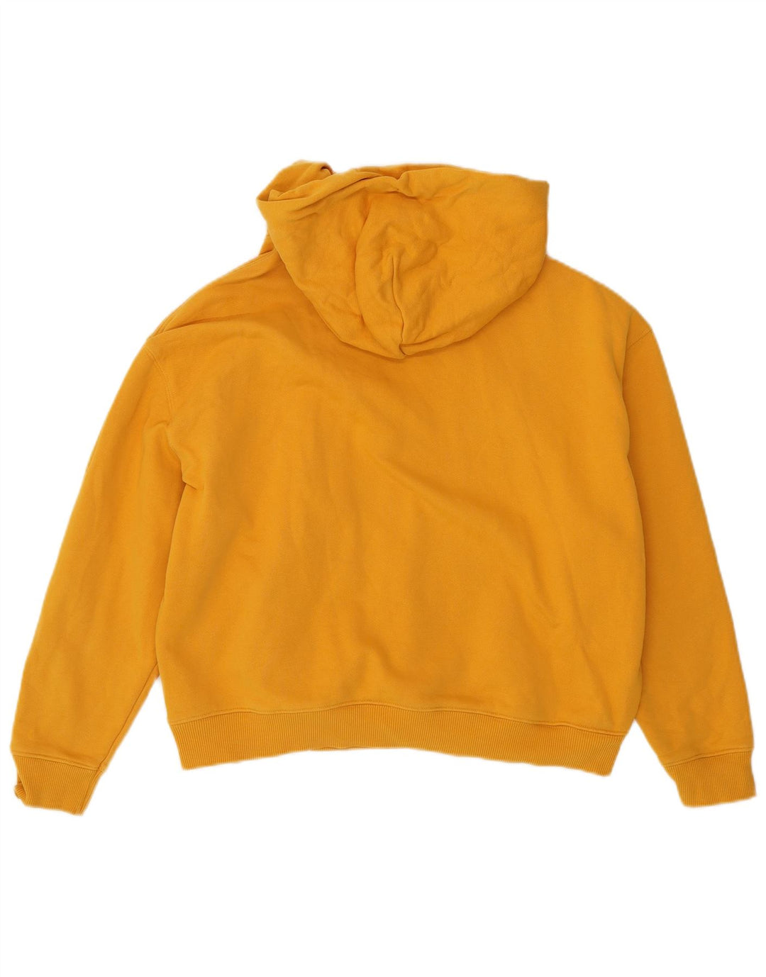 TOMMY HILFIGER Womens Crop Oversized Hoodie Jumper UK 16 Large Yellow