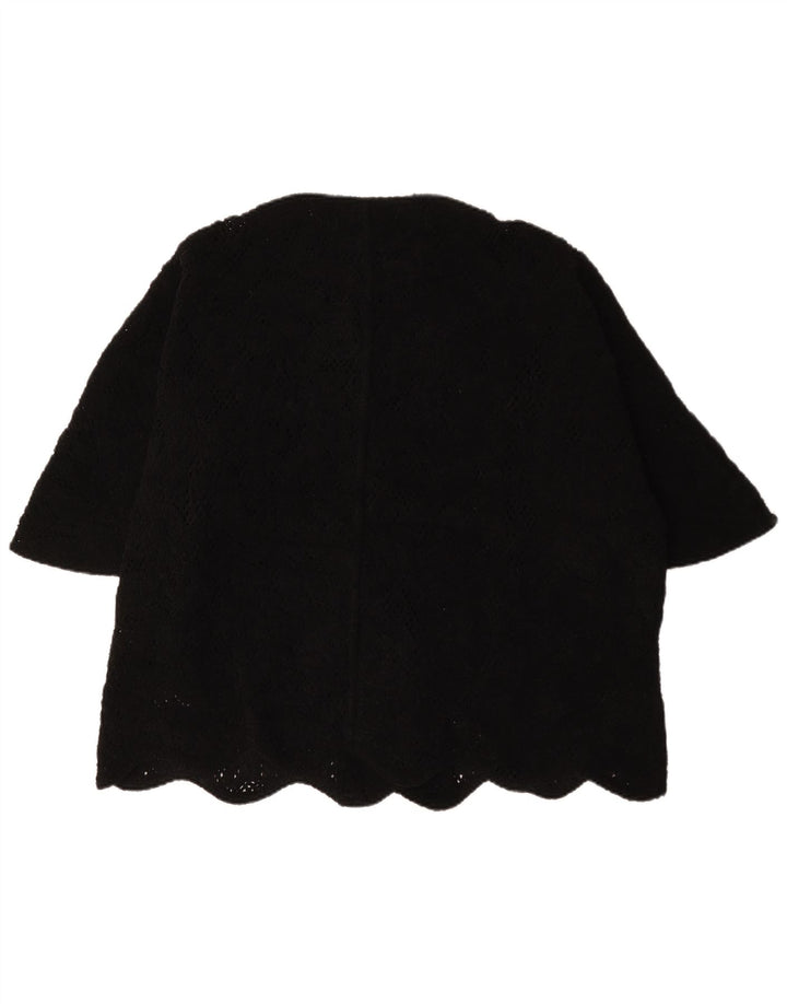 Zara Womens Short Sleeve Oversized Blazer Jacket UK 14 Medium Black