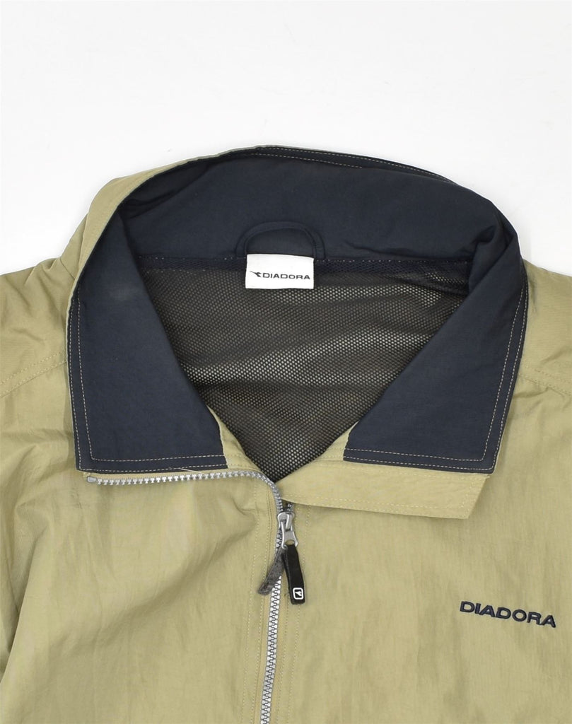 DIADORA Mens Rain Jacket UK 42 XL Beige Polyamide | Vintage Diadora | Thrift | Second-Hand Diadora | Used Clothing | Messina Hembry 