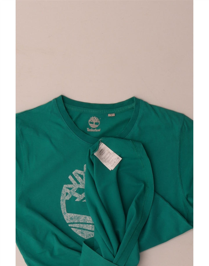 TIMBERLAND Mens Graphic T-Shirt Top Medium Blue Cotton