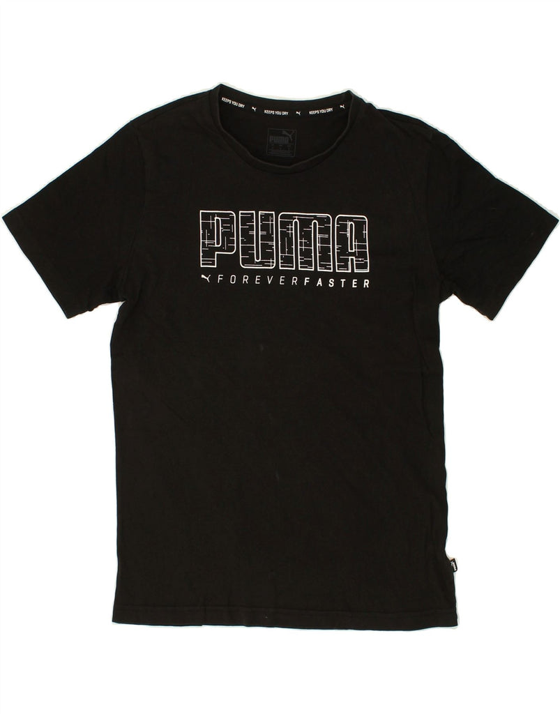 PUMA Mens Graphic T-Shirt Top Small Black Cotton | Vintage Puma | Thrift | Second-Hand Puma | Used Clothing | Messina Hembry 