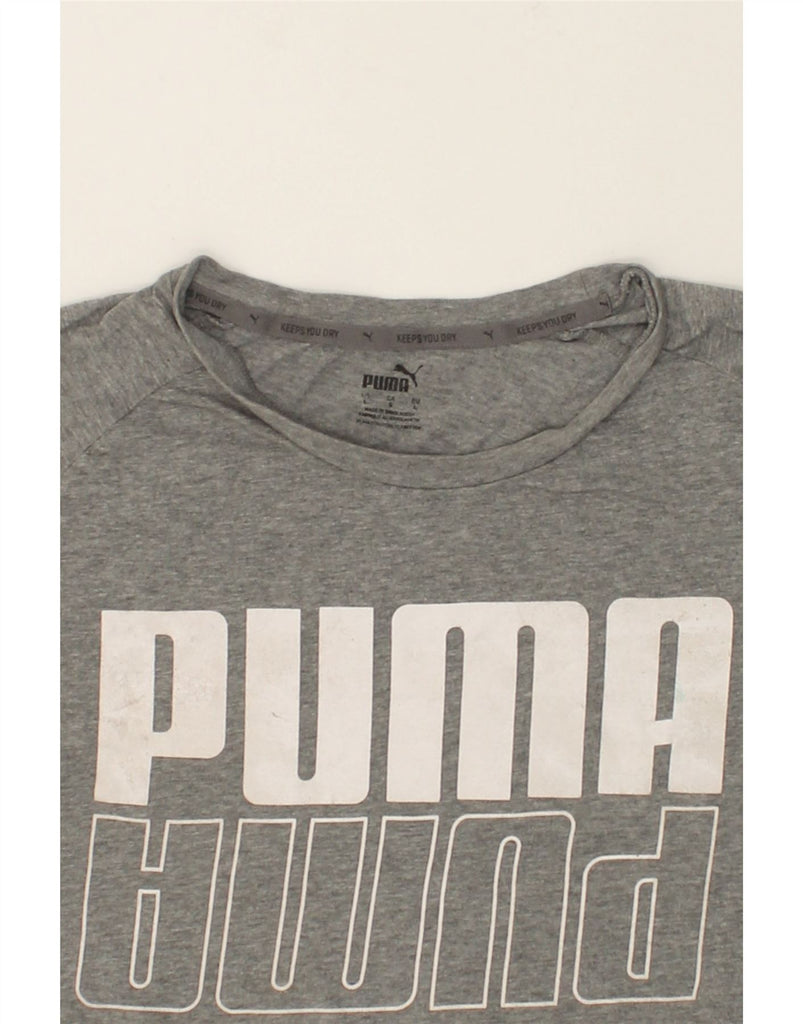 PUMA Mens Graphic T-Shirt Top Large Grey Flecked Cotton | Vintage Puma | Thrift | Second-Hand Puma | Used Clothing | Messina Hembry 