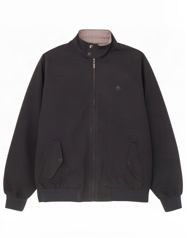 Penguin Mens Bomber Jacket UK 40 Large Navy Blue Cotton