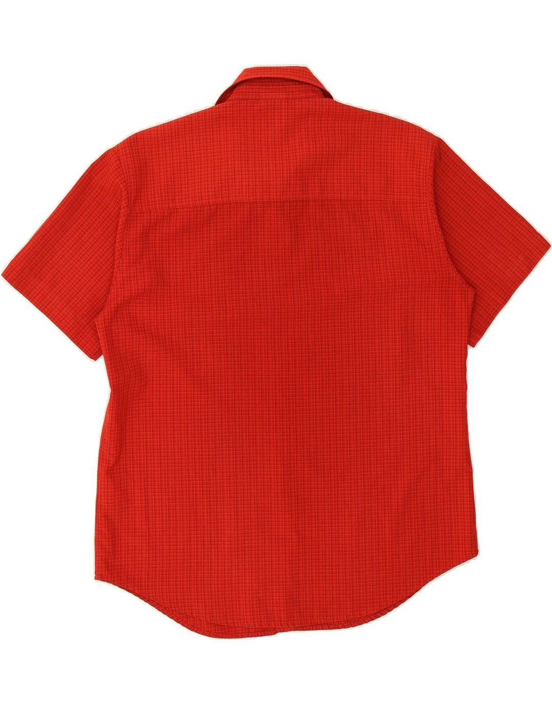 JACK WOLFSKIN Mens Short Sleeve Shirt UK 36/38 Medium Red Check Polyester Vintage Jack Wolfskin and Second-Hand Jack Wolfskin from Messina Hembry 