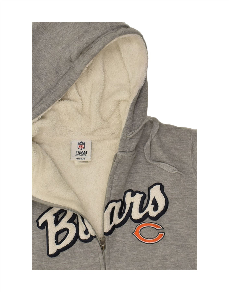 NFL Womens Bears Graphic Zip Hoodie Sweater UK 20 2XL Grey Cotton | Vintage NFL | Thrift | Second-Hand NFL | Used Clothing | Messina Hembry 