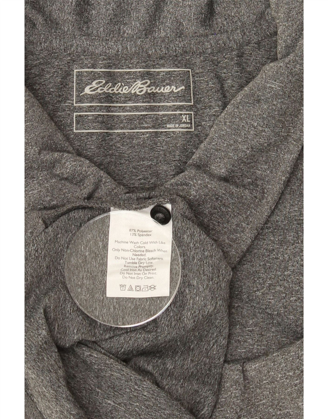 EDDIE BAUER Mens Polo Shirt XL Grey Polyester Vintage Eddie Bauer and Second-Hand Eddie Bauer from Messina Hembry 