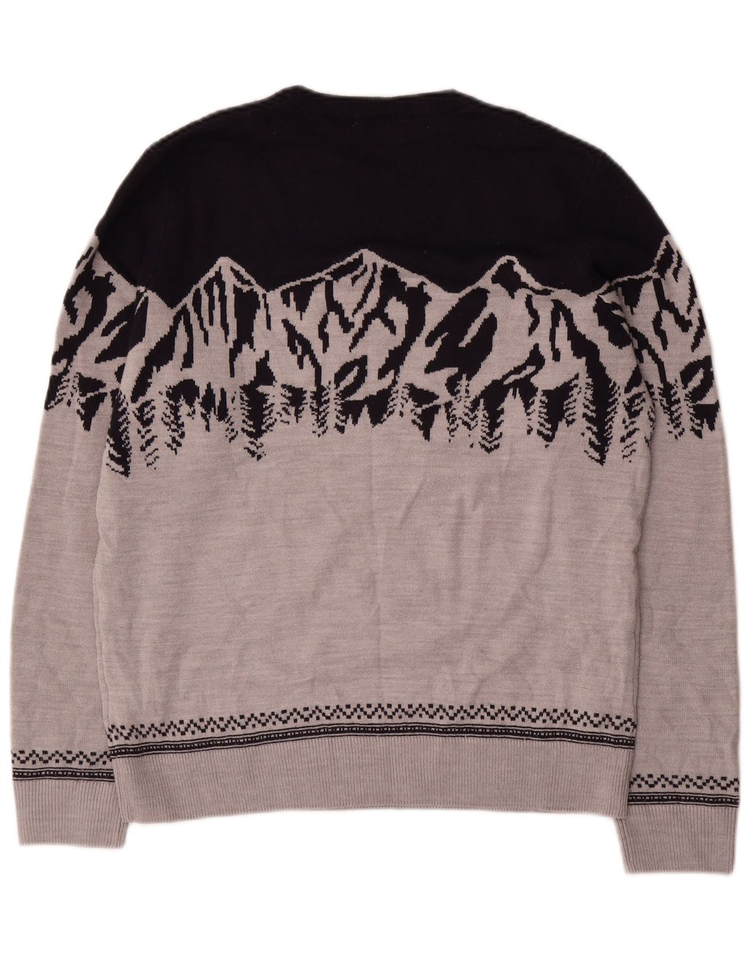Marks & Spencer Mens Crew Neck Jumper Sweater Medium Grey Colourblock