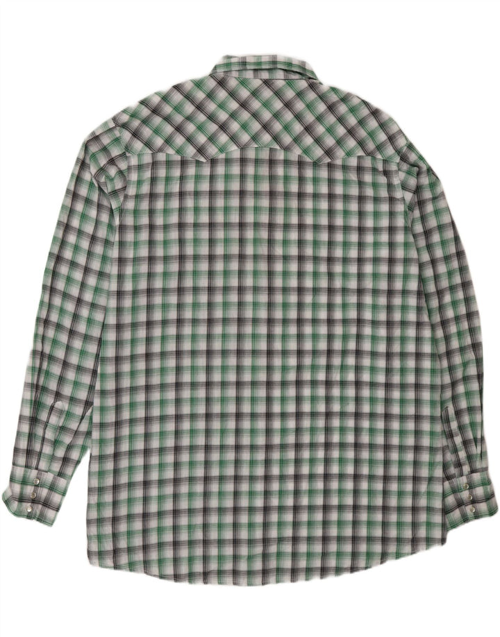 Wrangler Mens Tall Shirt 2XL Green Check Cotton