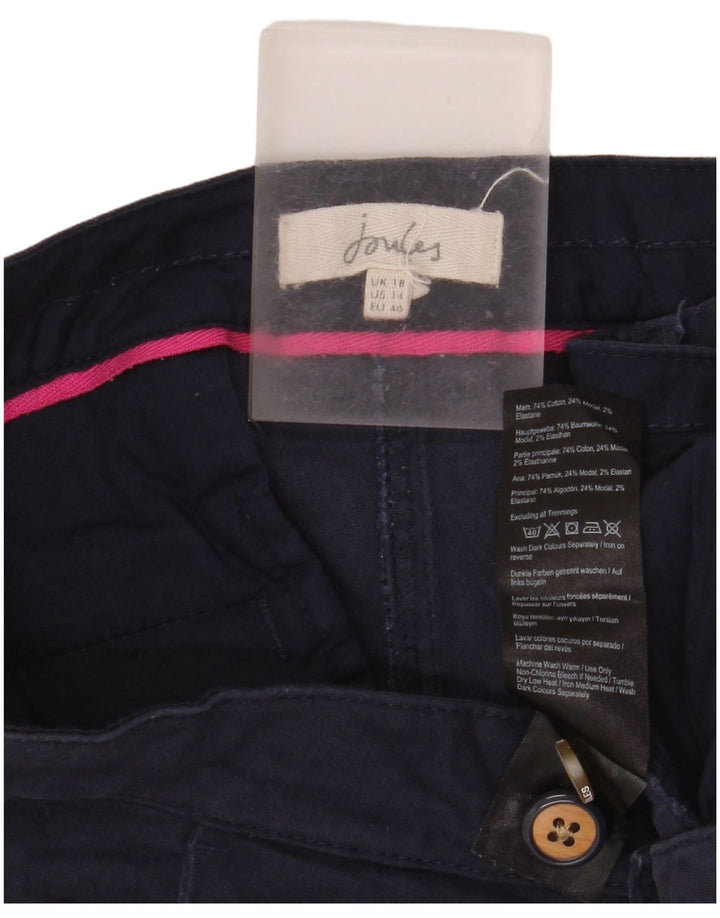 JOULES Womens Tapered Chino Trousers UK 18 XL W38 L30 Navy Blue Cotton