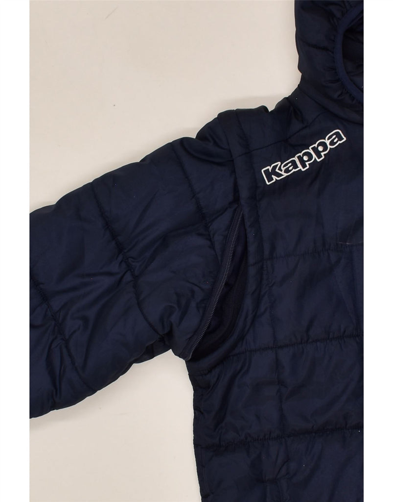 KAPPA Mens Hooded Padded Jacket UK 38 Medium Navy Blue Polyester | Vintage Kappa | Thrift | Second-Hand Kappa | Used Clothing | Messina Hembry 