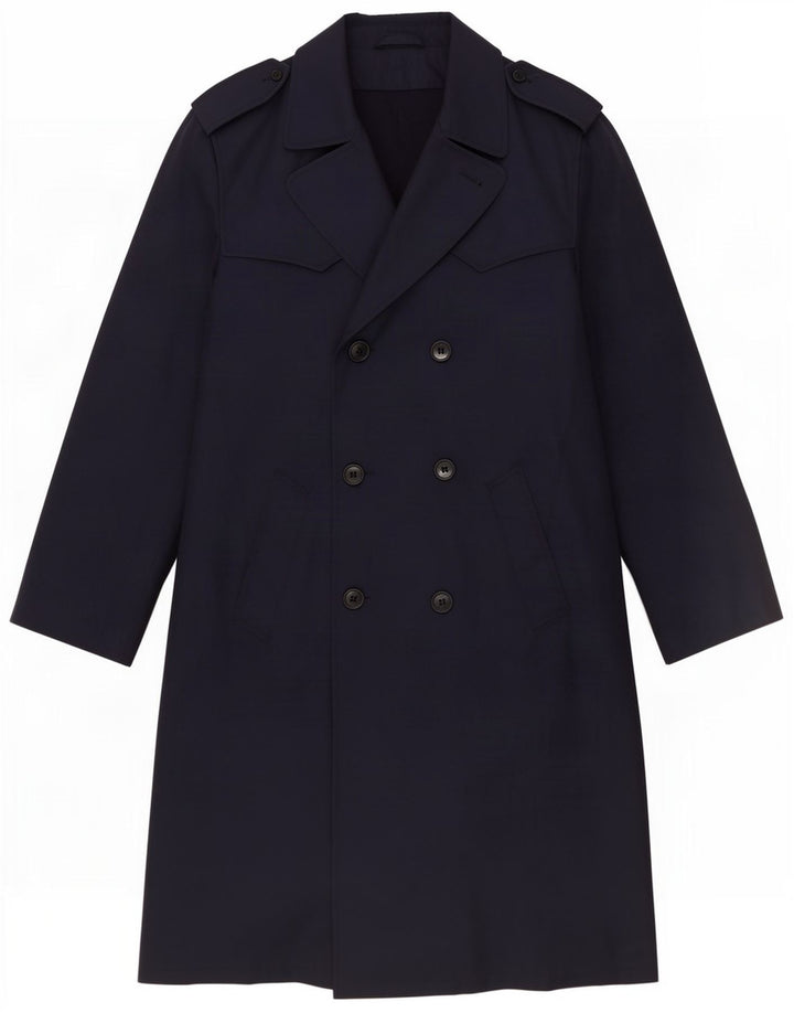 Vintage Mens Trench Coat UK 38 Medium Navy Blue