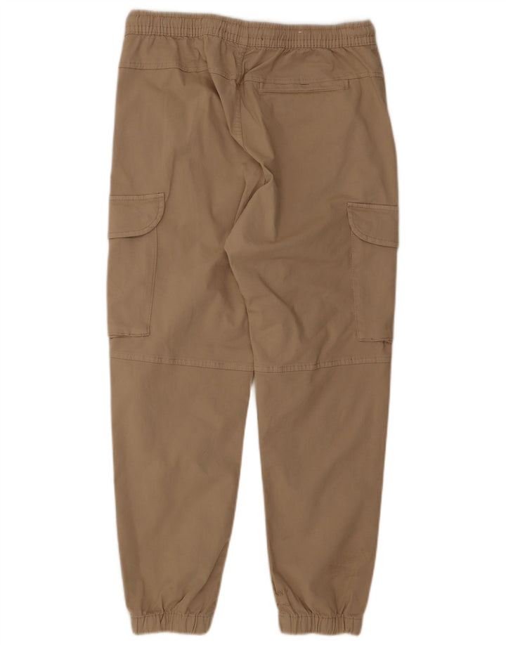 Zara Mens Joggers Cargo Trousers Medium W31 L27 Beige Cotton