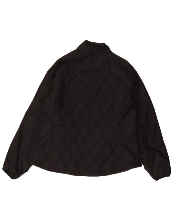 Eddie Bauer Womens Quilted Jacket UK 18 XL Black Nylon