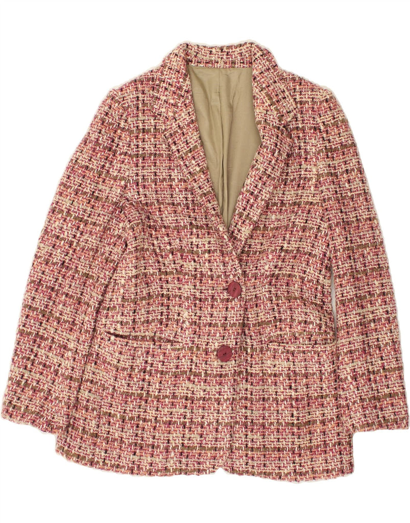 VINTAGE Womens 2 Button Blazer Jacket UK 16 Large Pink Striped | Vintage Vintage | Thrift | Second-Hand Vintage | Used Clothing | Messina Hembry 