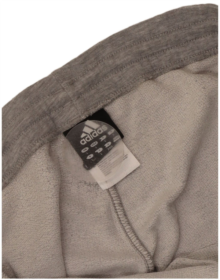 Adidas Mens Tracksuit Trousers Joggers Large Grey Cotton