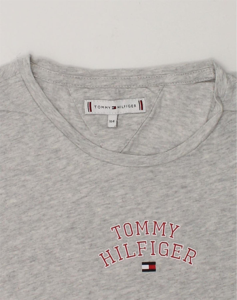 TOMMY HILFIGER Boys T-Shirt Top 13-14 Years Grey Cotton | Vintage Tommy Hilfiger | Thrift | Second-Hand Tommy Hilfiger | Used Clothing | Messina Hembry 