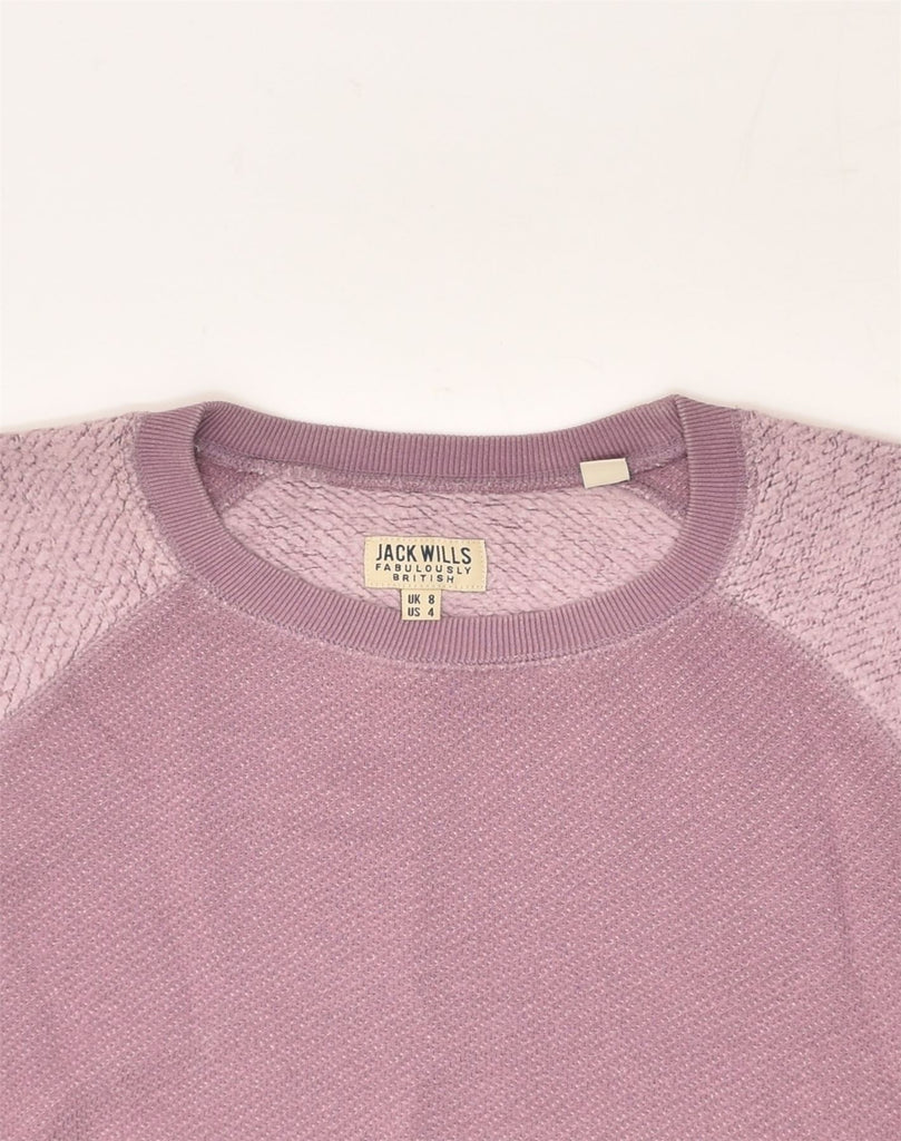 JACK WILLS Womens Sweatshirt Jumper UK  8 Small Pink Colourblock Cotton | Vintage Jack Wills | Thrift | Second-Hand Jack Wills | Used Clothing | Messina Hembry 