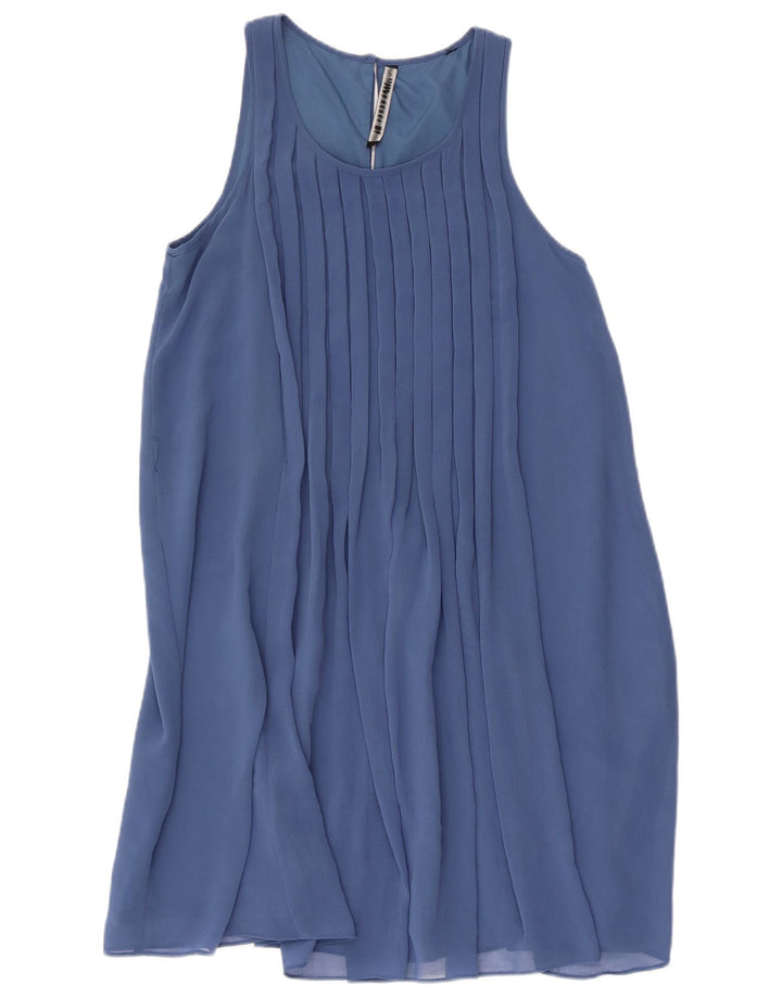 Zara Womens Sleeveless A-Line Dress UK 10 Small Blue