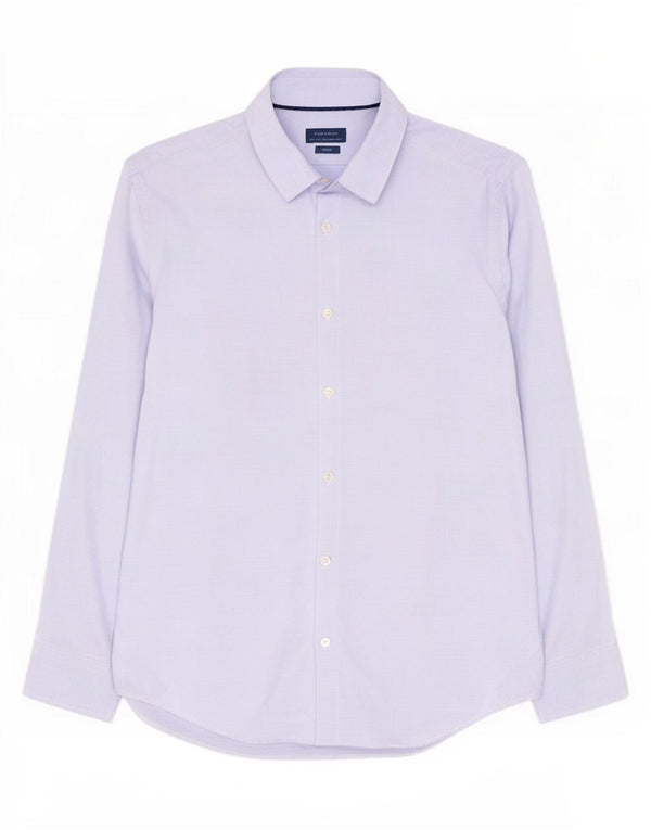 Zara Mens Slim Fit Shirt Large Blue Pinstripe