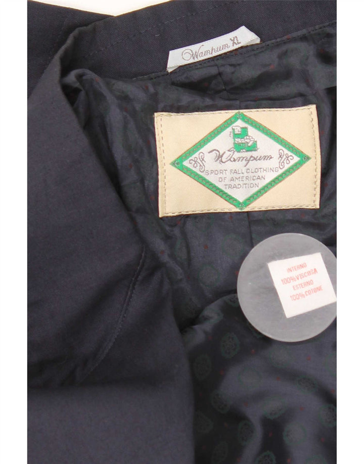 Wampum Mens 2 Button Blazer Jacket XL Navy Blue Cotton