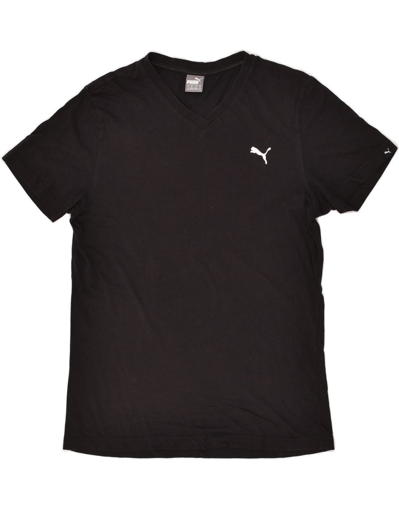 PUMA Mens T-Shirt Top Medium Black | Vintage Puma | Thrift | Second-Hand Puma | Used Clothing | Messina Hembry 