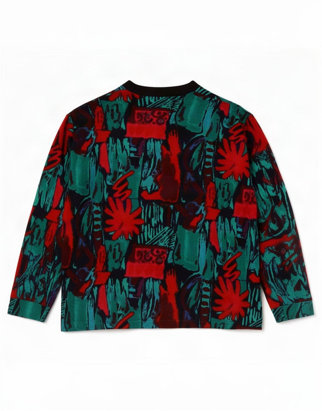 Vintage Womens Abstract Pattern Cardigan Sweater UK 16 Large Multicoloured