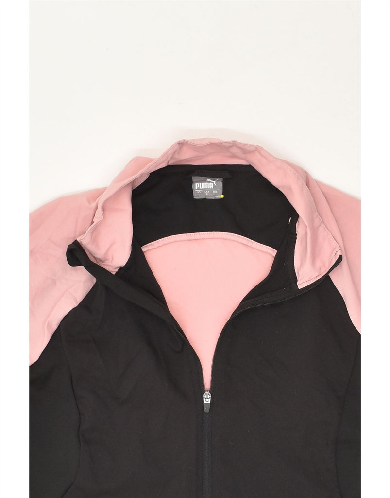 PUMA Womens Tracksuit Top Jacket UK 16 Large Pink Colourblock Polyester | Vintage Puma | Thrift | Second-Hand Puma | Used Clothing | Messina Hembry 