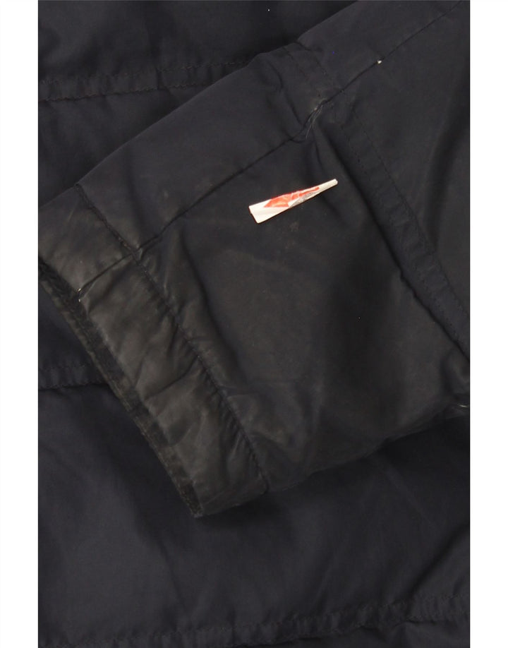 Michael Kors Mens Hooded Padded Jacket UK 38 Medium Navy Blue Polyester