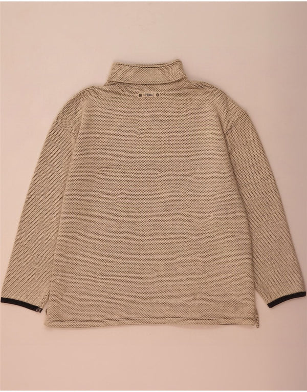 Weird Fish Mens Zip Neck Sweatshirt Jumper XL Beige Cotton