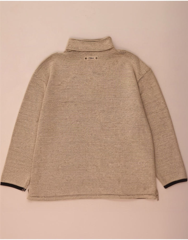 Weird Fish Mens Zip Neck Sweatshirt Jumper XL Beige Cotton