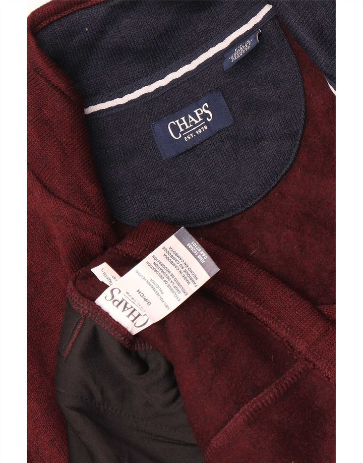 Chaps Mens Tracksuit Top Jacket Small Burgundy Polyester