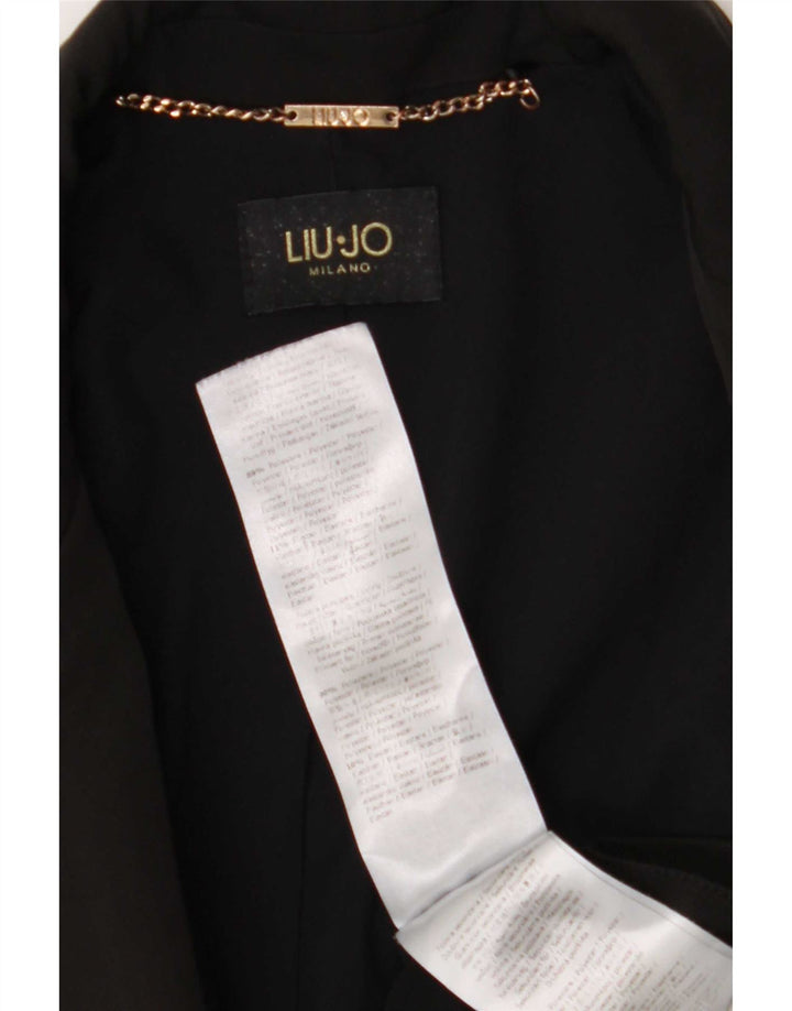 Liu Jo Womens 1 Button Blazer Jacket IT 40 Small Black Polyester