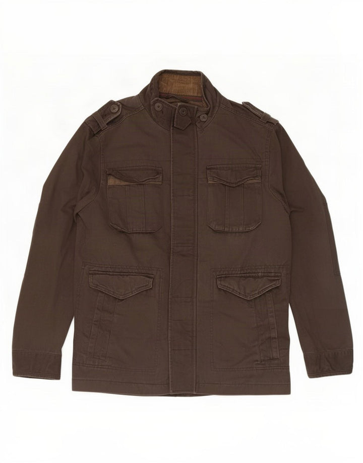 Fat Face Mens Military Jacket UK 38 Medium Brown Cotton