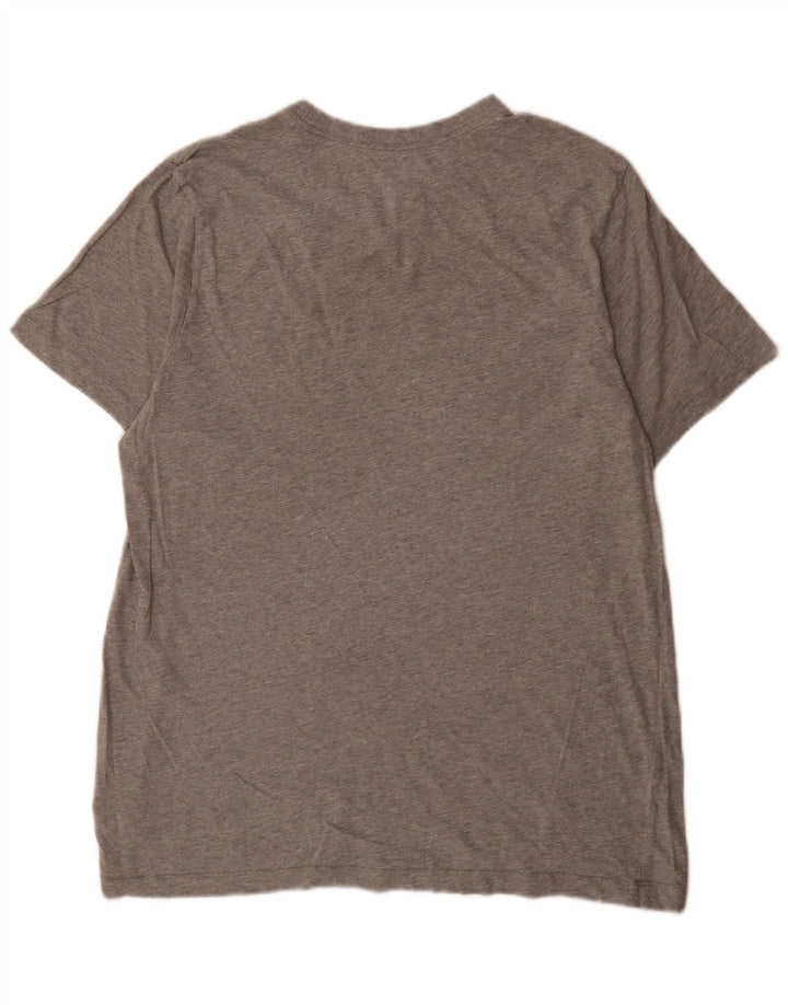 Nike Mens Swoosh Graphic T-Shirt Top Large Grey Cotton