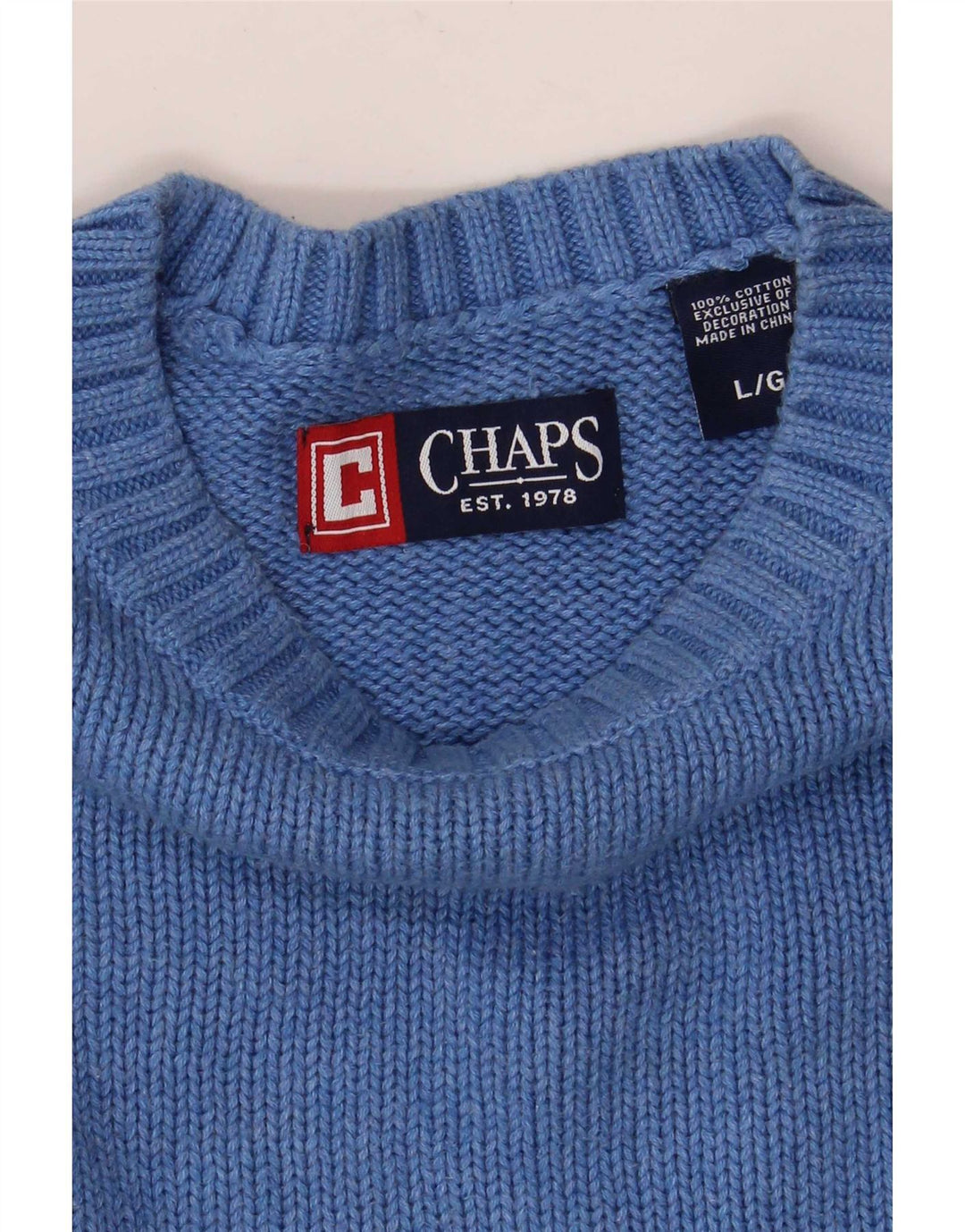 Chaps Womens Boat Neck Jumper Sweater UK 16 Large Blue Cotton