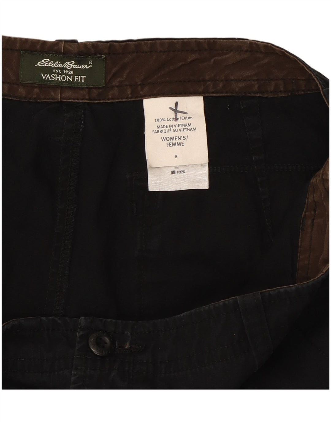Eddie Bauer Womens Vashon Fit Capri Trousers US 8 Medium W30 L22 Black