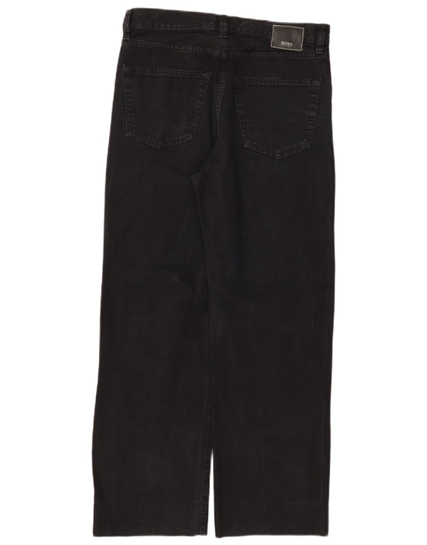 Hugo Boss Mens Arkansas Straight Jeans W32 L30 Black Cotton