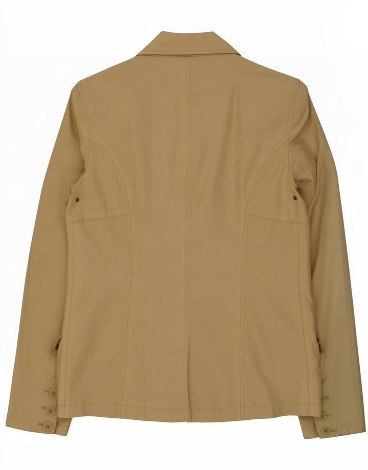 Woolrich Womens 3 Button Blazer Jacket UK 16 Large Khaki Cotton