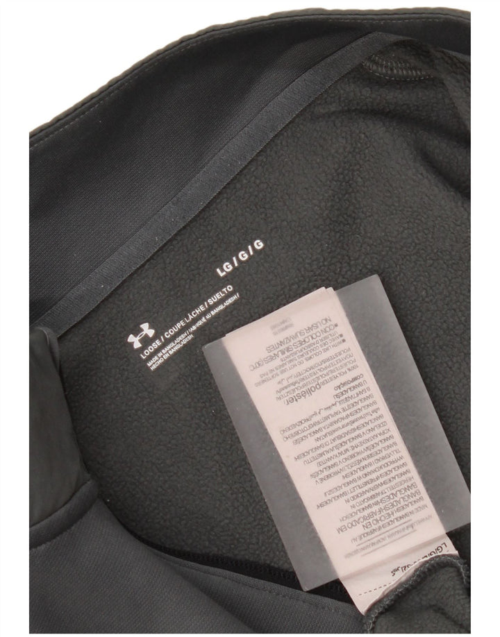 Under Armour Mens Zip Neck Sweatshirt Jumper Large Grey Polyester