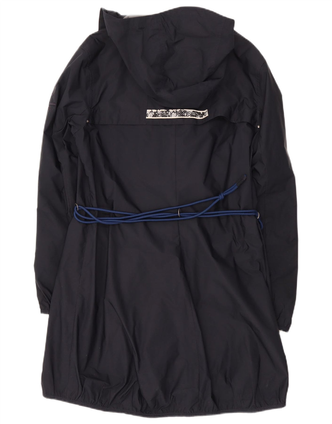 Helly Hansen Womens Hooded Raincoat UK 16 Large Black Polyester