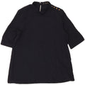 ZARA Womens Oversized Top 3/4 Sleeve UK 6 XS Navy Blue Vintage Zara and Second-Hand Zara from Messina Hembry 