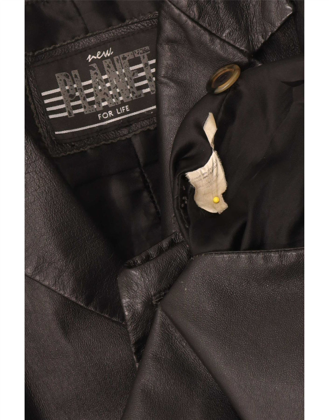 Vintage Mens Leather 2 Button Blazer Jacket UK 36 Small Black Classic
