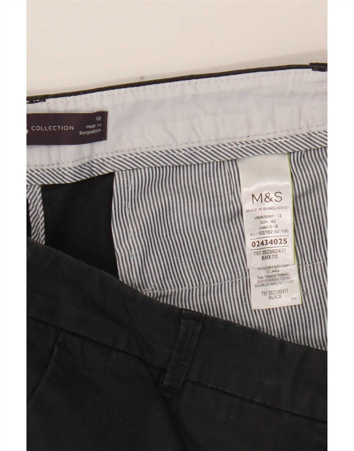Marks & Spencer Womens Chino Shorts UK 12 Medium W32  Black Cotton