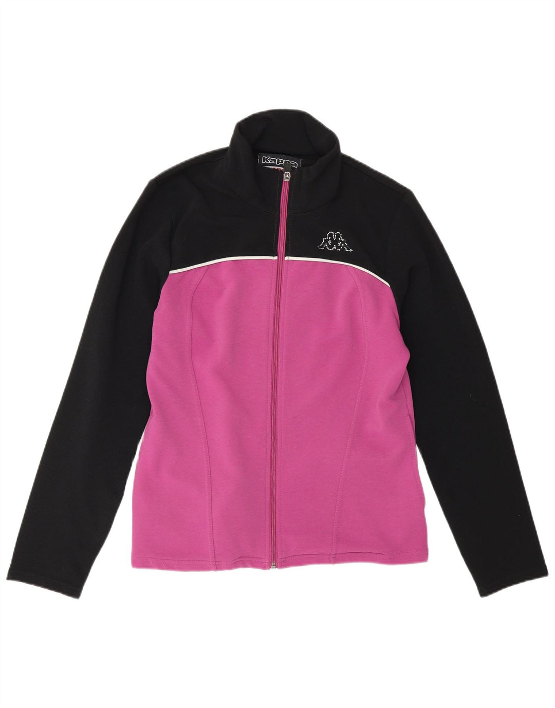 Kappa Womens Tracksuit Top Jacket UK 14 Large Purple Colourblock Polyester