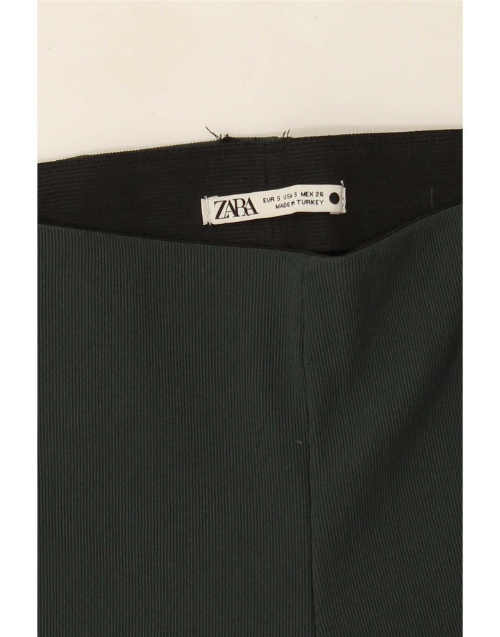 Zara Womens Flare Leggings UK 8 Small  Green
