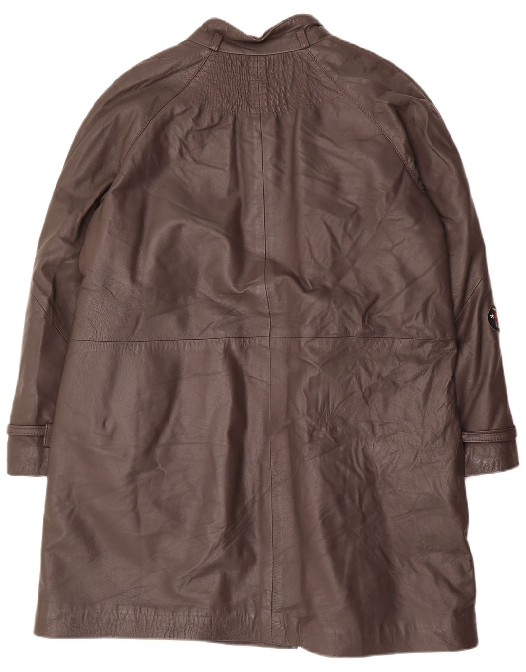 Vintage Womens Leather Coat IT 48 XL Grey